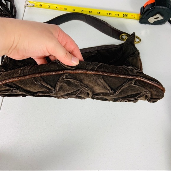 Cole Hann Brown Leather Herringbone Satchel ** - Picture 6 of 7